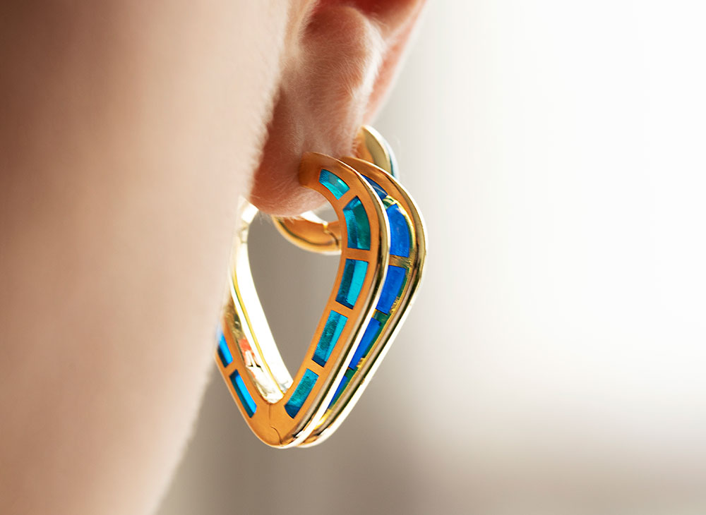 close up of an earring